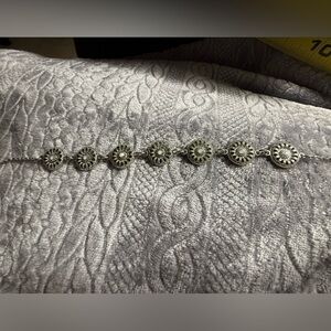 Starburst Silver Necklace - small white rhinestones in center